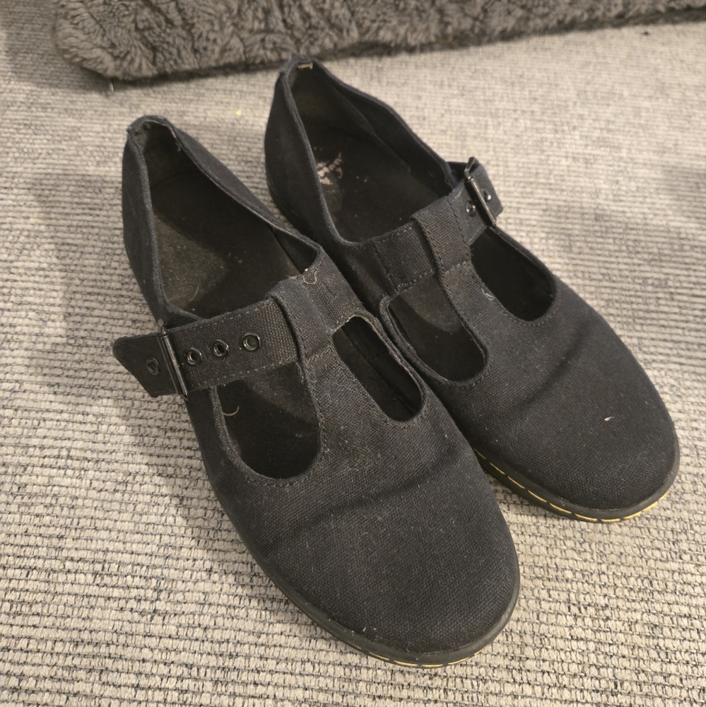 Dr. Martens Black Mary Jane Canvas Shoes